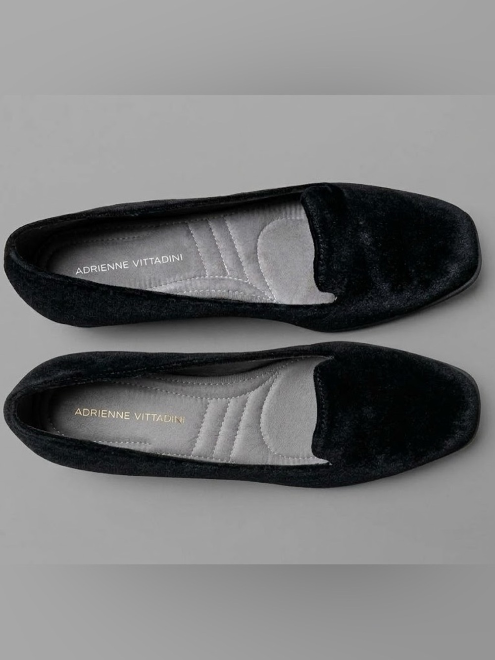 Adrienne Vittadini Velvet Veronica Black Loafer Flats Size 9